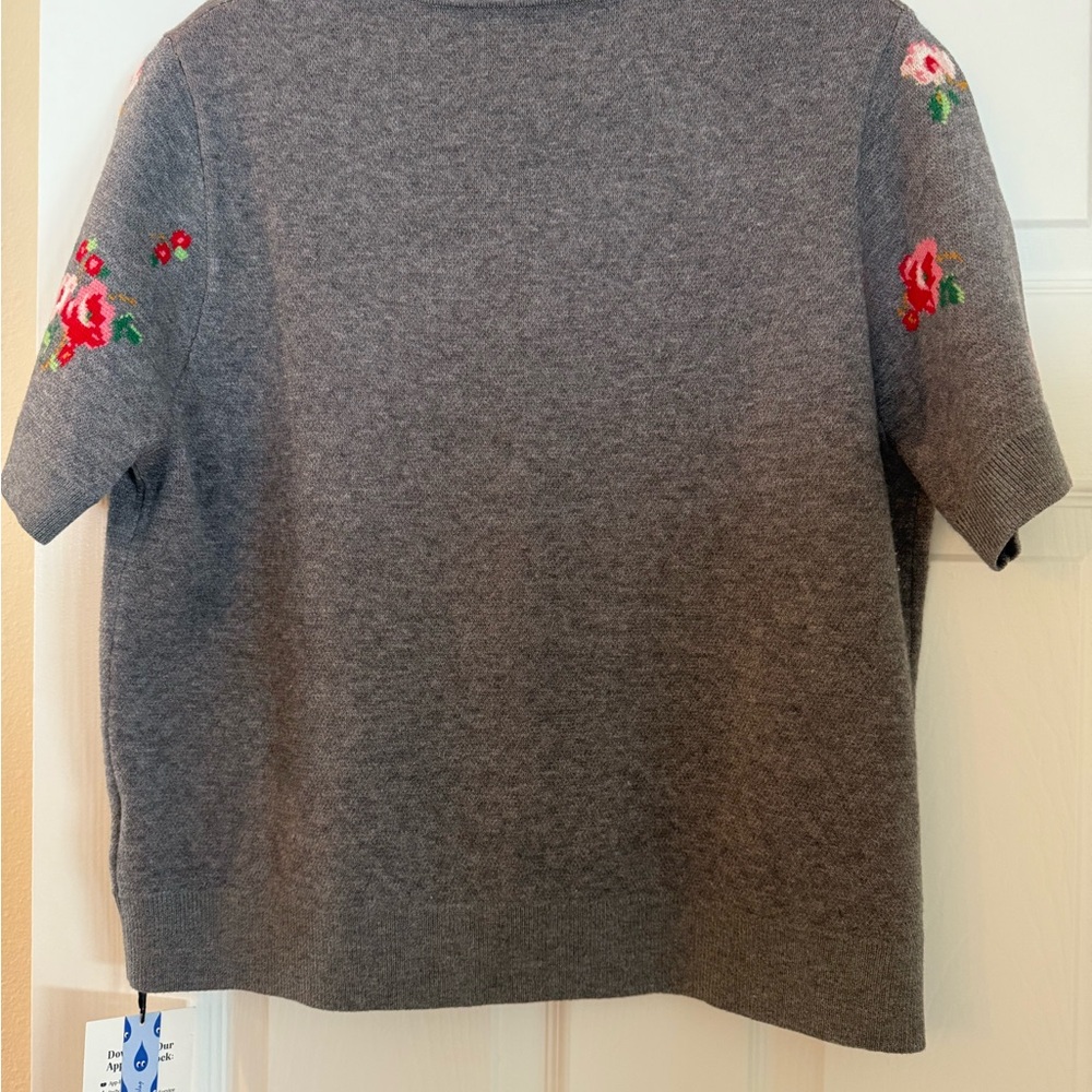 Cider Gray Sweater with Floral and Teapot Motif - Picture 5 of 5